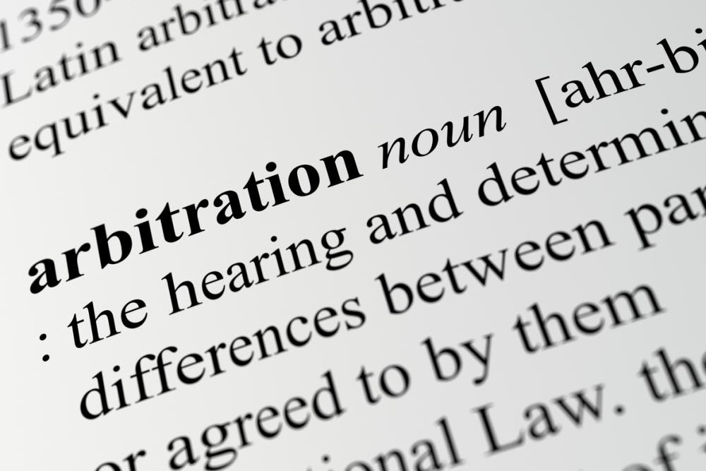 close up of arbitration definition