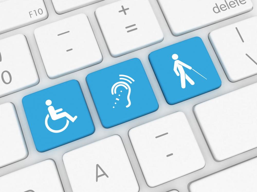 keyboard with accessibility icons