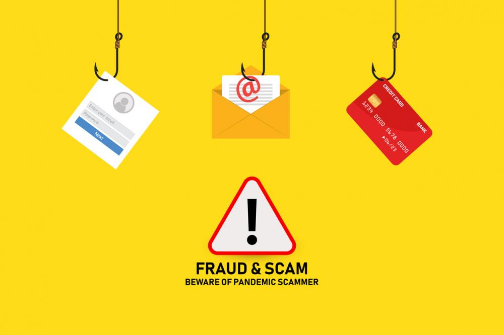 Illustration vector: Covid-19 fraud and scam alert