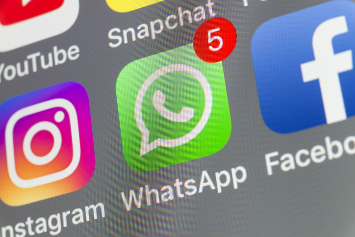 WhatsApp, Facebook, Instagram app logos