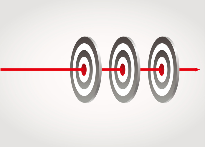 series of targets hit by same arrow