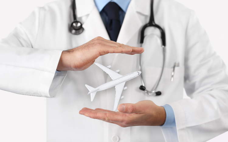 airplane held in the hands of a doctor