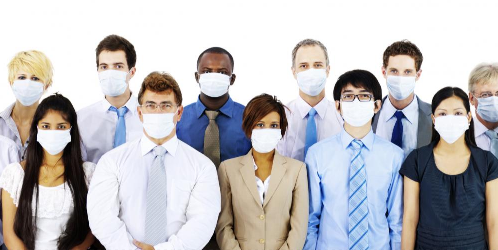 Business People Wearing Medical Masks