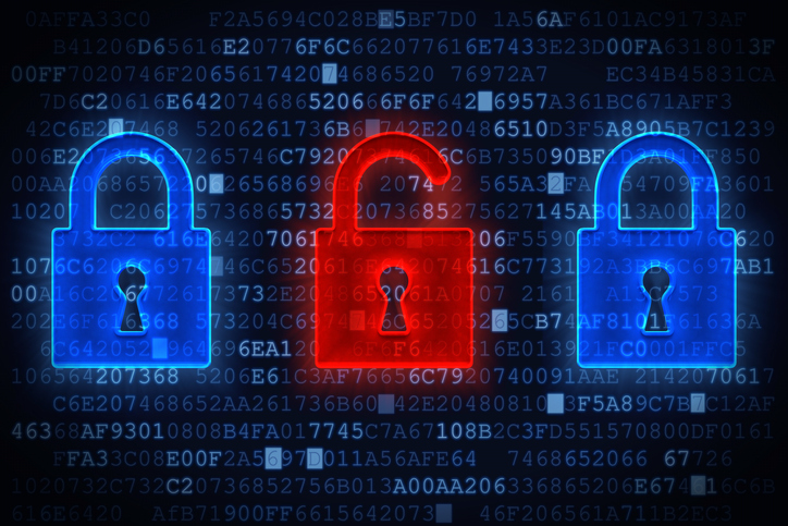 digital locks representing cyber security